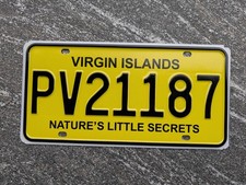 Expired US Virgin Islands license plaet PV21187
