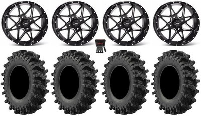ITP Tornado 14'' Wheels Black 30'' MotoSlayer Tires Honda Rincon Rancher