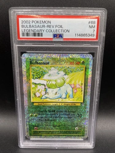 2002 POKEMON LEGENDARY COLLECTION #68 BULBASAUR-REVERSE FOIL PSA 7