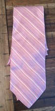 Brooks Brothers Irregular Pure Silk Tie Men's Pink Blue Striped USA Made