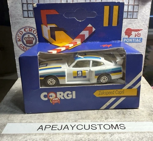 Vintage Corgi Toys Diecast Car NOS IOB 1984 J1 Zakspeed Ford Capri In Box