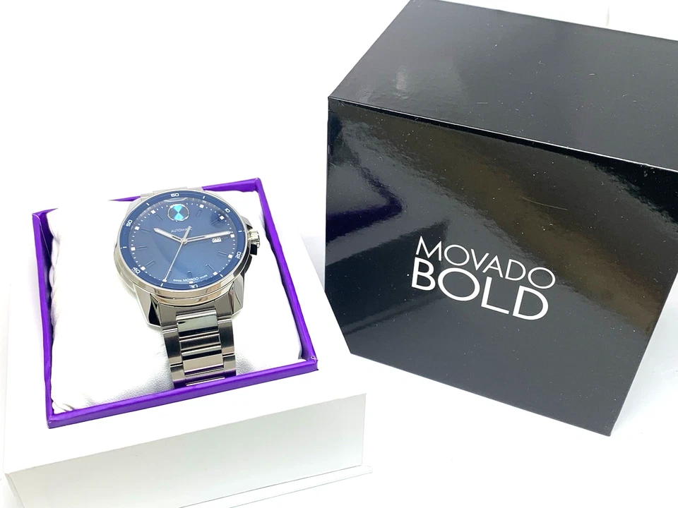 Movado Men's Watch 3601249 Bold Verso Swiss Automatic Blue Dial Steel 43mm - Image 3 of 4