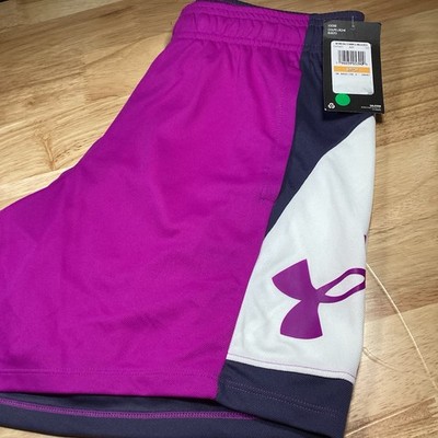 NWT Under Armour Women's Basketball Baseline Shorts Size S. Purple