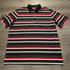 Nike Polo Shirt Mens XL Black Red Stripe Tour Performance Golf Casual Outdoor