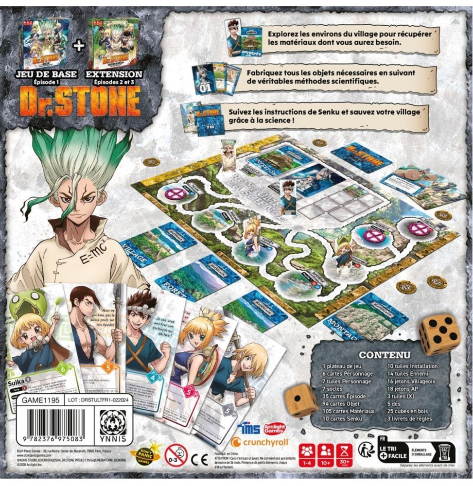 Dr. Stone le jeu Édition intégrale de société stratégique pour passionnés d'anime