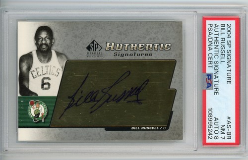 2004 SP SIGNATURE BILL RUSSELL AUTO AUTOGRAPH PSA 7 NM PSA/DNA AUTO 8