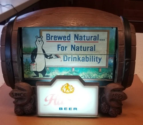Vintage Hamm's Beer Barrel Motion Flip Sign Lighted