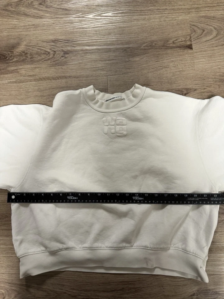 Sudadera corta para mujer Alexander Wang X Wang de peso pesado estampado abullonado grande Foto 4 de 4