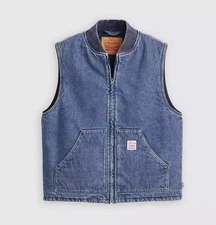 Limited stock LEVI'S Workwear Sansome Vest - Vintage Indigo - Medium Wash NEW WI