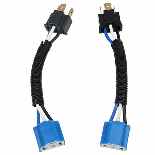 Pair Motor H4 9003 Headlight Bulb Ceramic Socket Plug Connector Wiring Harness - Picture 8 of 11