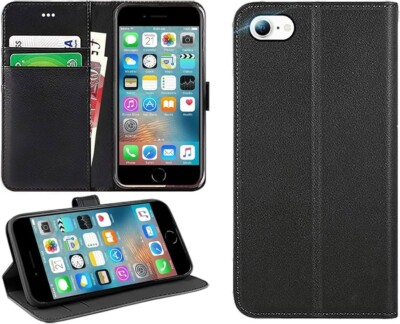Leder Hülle für iPhone SE 2022 / SE 2020 Magnet Wallet Flip Ständer Cover