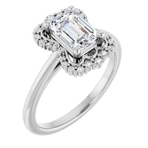 1 ct Emerald Cut D-VVS1 Moissanite Wedding Engagement Ring S925 Sterling Silver - Picture 6 of 12