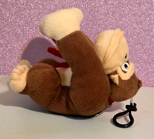 2014 Nintendo Super Mario DONKEY KONG Key Fob Zipper Pocket Stuffed Plush 7" - Picture 4 of 9