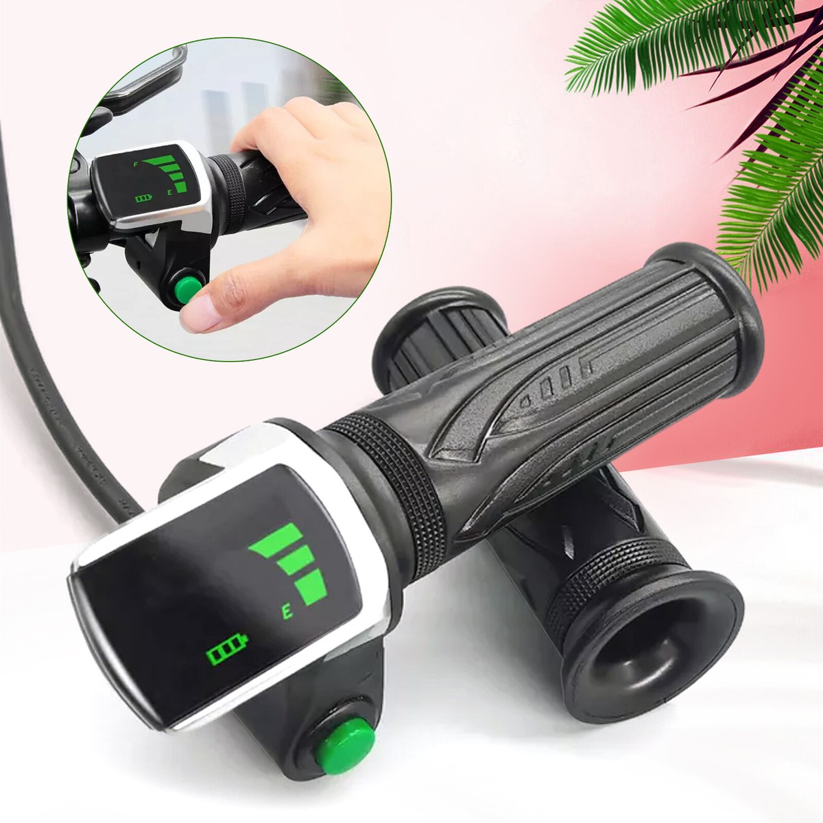 Electric Bike Full Twist Throttle 36V 48V Grip Speed Display with - Main Image