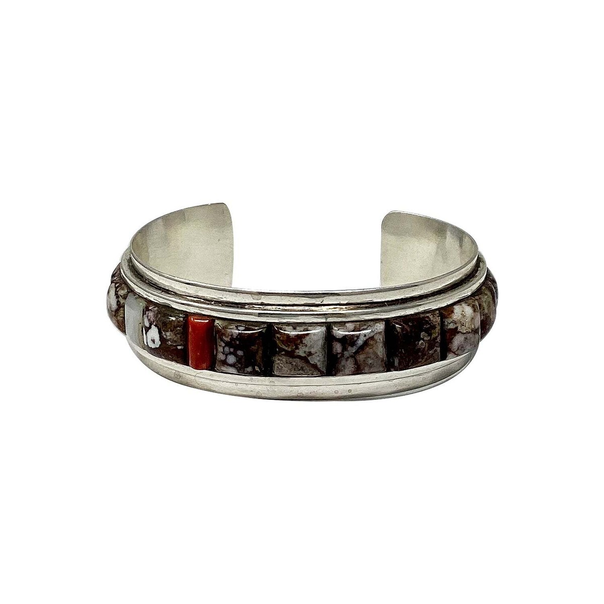 One Of The Most Unique Elk Turquoise Inlay Sterling Silver Bracelet One Of The Most Unique Elk Turquoise Inlay Sterling Silver Bracelet