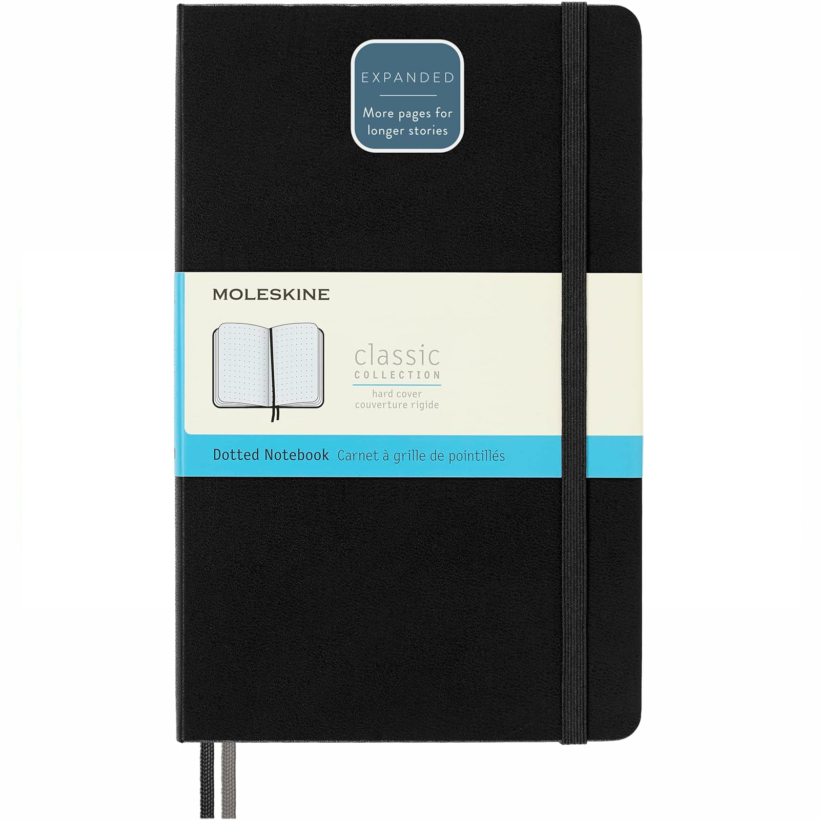 Moleskine Classic Collection Expanded Hard Cover Large Notebook - Black - Dotted