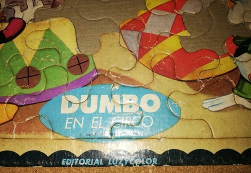 VINTAGE RARE WALT DISNEY DUMBO FRAME TRAY PUZZLE ARGENTINA VARIANT - Picture 2 of 11