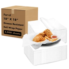 Karat 18" x 18" Deli Wrap / Paper Liner Sheets - White - 3,000 pcs, FW-DPS461