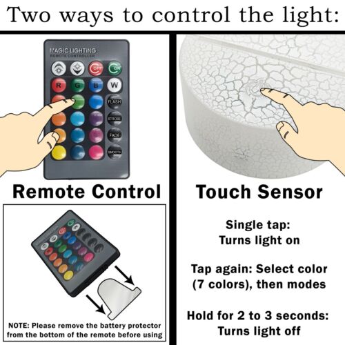 Baseball Swing LED Night Light w/ Remote Control - 16 Colors, 5 Modes, Dimmable - Picture 5 of 9