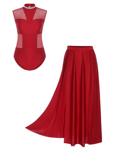Womens Dress Long Dresses Modern Dancewear Ballerina Lyrical Waist Dance Tango - Picture 18 of 83