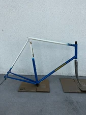 1985 Guerciotti GLX Road 7800 Steel Vintage Frameset Blue/White Phase Size 60cm