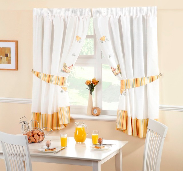 66 Wide X 54 Drop Kitchen Curtains Ens Yellow White 2nd 388 Rooster En Farm Printed Kitchen Curtains 48 And 54 Drop Yellow
