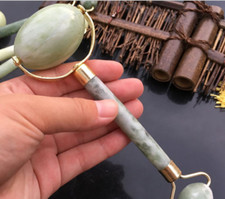 Jade Roller Made from Natural Jade Stone Facial Massager for Eyes Face and Neck