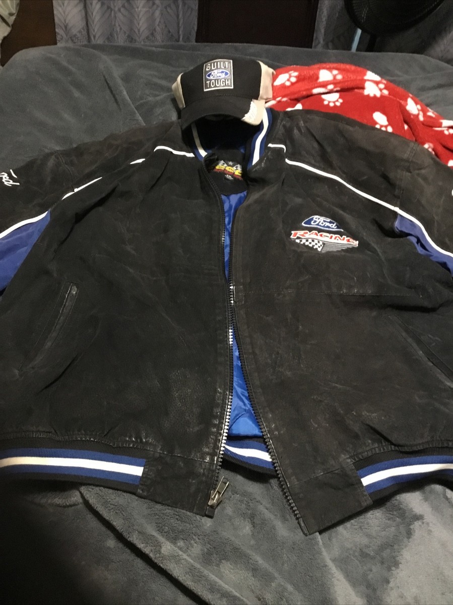 Vintage Ford Racing Leather Jacket 2XL Including Built Tough Ford