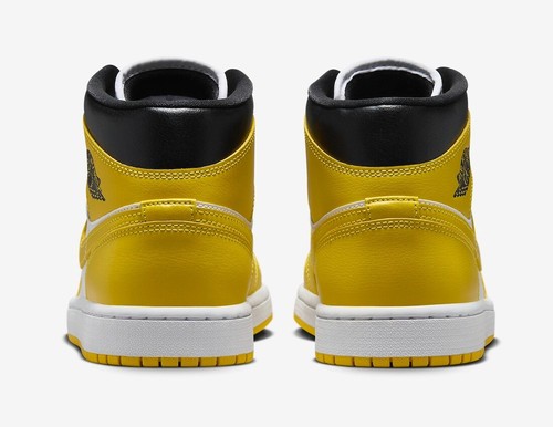 Air Jordan 1 Mid Vivid Sulfer Yellow Shoes BQ6472-170 Womens Size 8.5 GS Kids 7y - Foto 12 di 24