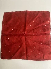Men Polka Dots Jacquard Woven Hand Rolled Red Pocket Square