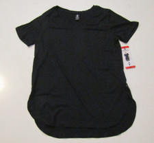 SKECHERS Womens Black GoWalk Short Sleeve V-Neck Ribbed Stretch Shirt Medium NWT