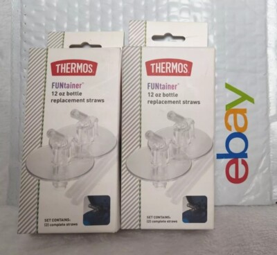 Thermos Replacement Straws for 12 Ounce Funtainer Bottle, 2 Pack, Clear 