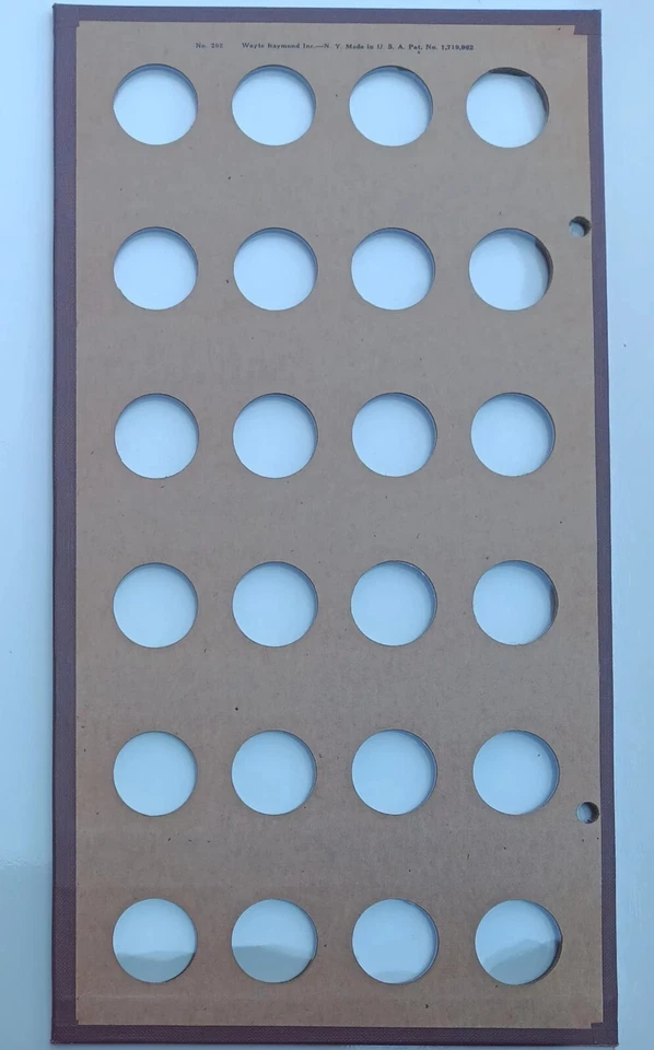 Wayte Raymond 1x 1826-1857 centavos grandes + 3x lote de página de álbum de tablero de monedas de 29 mm en blanco Foto 3 de 4