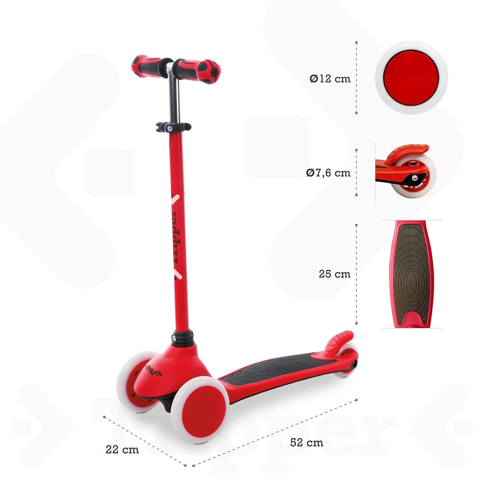 On&Go Tripper Tretroller mit 3 Rädern PU-Rädern und TPR-Griffen Sicherheitsbr... - Bild 3 von 4