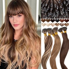 Ombre Thick Nano Ring Tip beads Human Hair Extnesions Brown Blonde 1G/STRANDS UK