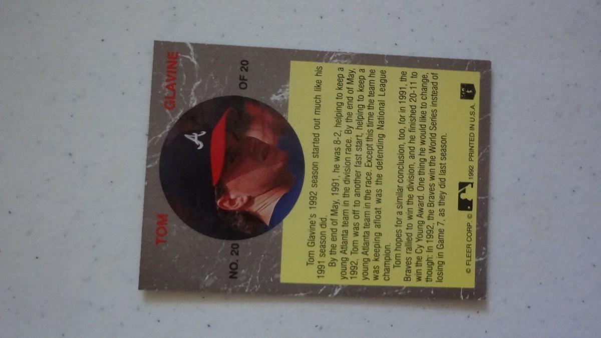 1992 FLEER ULTRA # 20 OF 20 ALL STAR TOM GLAVINE BASEBALL CARD | eBay