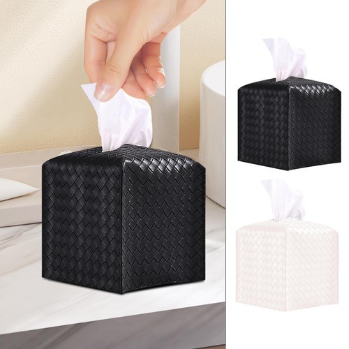 Car Home Tissue Box Organizer Covers Dispenser Square PU Leather Holder Case