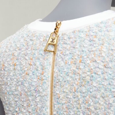 美品 LOUIS VUITTON レース　ブラウス LOUIS VUITTON 2023 Runway pastel white boucle tweed crew