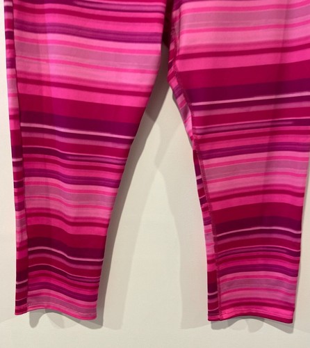 Under Armour Leggings Girls Youth XL Pink Striped PullOn Stretch Activewear - Picture 4 of 12