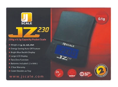 Jennings JScale JZ230 Digital Pocket Scale c/w Cover & Auto Off 230g X 0.1g