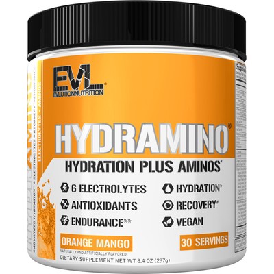 EVL Hydramino Ultimate Electrolyte Formula for Rapid Hydration, Orange Mango