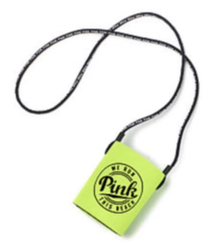 VICTORIA'S SECRET ROSA VERDE LIMA LOOZIE KOOZIE LATA CERVEZA REFRESCO BEBIDA SOPORTE DE ESPUMA Foto 2 de 4