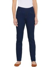 Denim  Co Dark Wash Regular Soft Stretch Smooth Waist 5-Pocket Jeans New