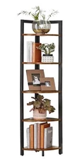 Corner Shelf 5 Tier Corner Bookshelf Tall Corner Storage Shelves Industrial Corn