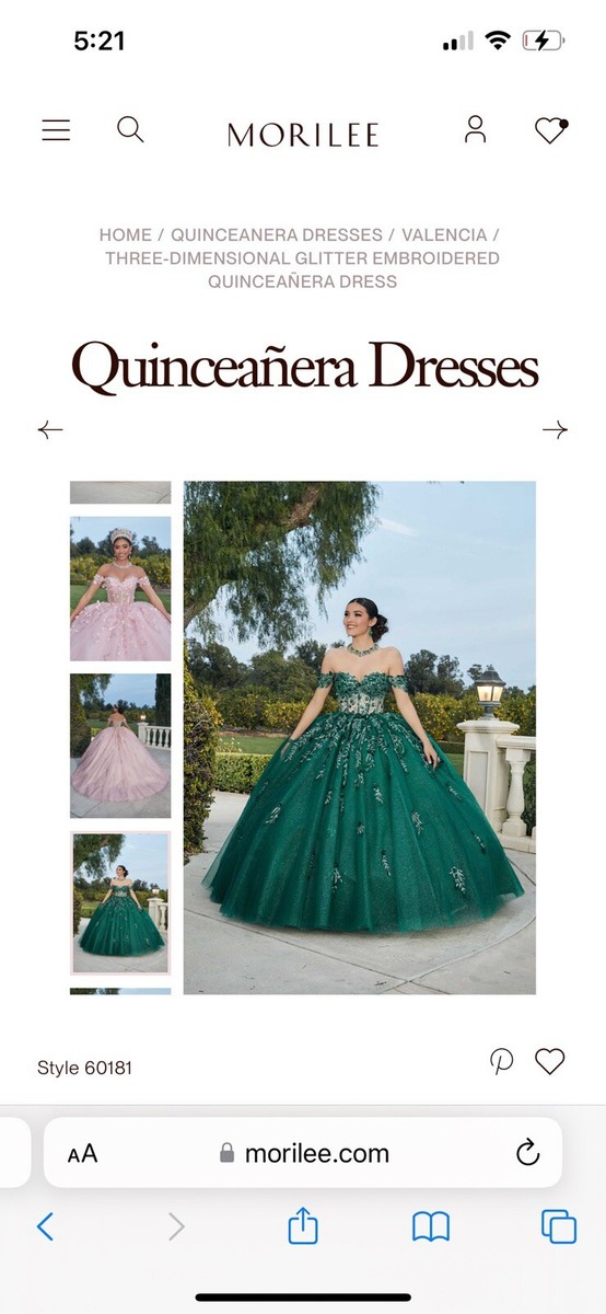 quinceanera dress green | eBay