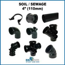 soil pipe fittings 4'' black 110mm  pushfit stack , stench