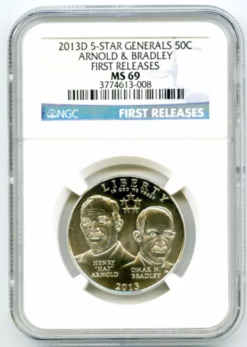 2013 D 5 FIVE STAR GENERALS NGC MS69 50C HALF DOLLAR FIRST RELEASES US MINT
