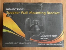 NEW Monoprice Low Profile 7.5 lb. Capacity Speaker Wall Mount Brackets Pair 