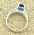 18k Solid White Gold Natural Diamond & AAA Cushion Cut Tanzanite Ring 2.60 ct — photo 3