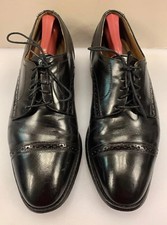Johnston & Murphy Men 9 D B Limited Cap Toe Oxfords Shoes Black Leather USA Made